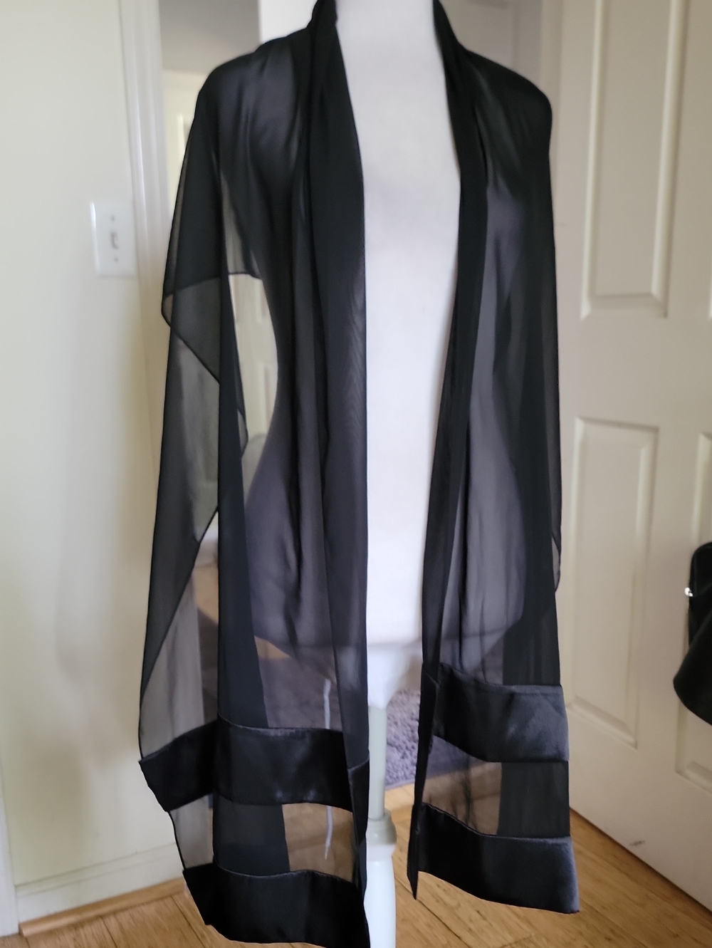 No Tag Black Sheer Draped Scarf Wrap - Women Accessories